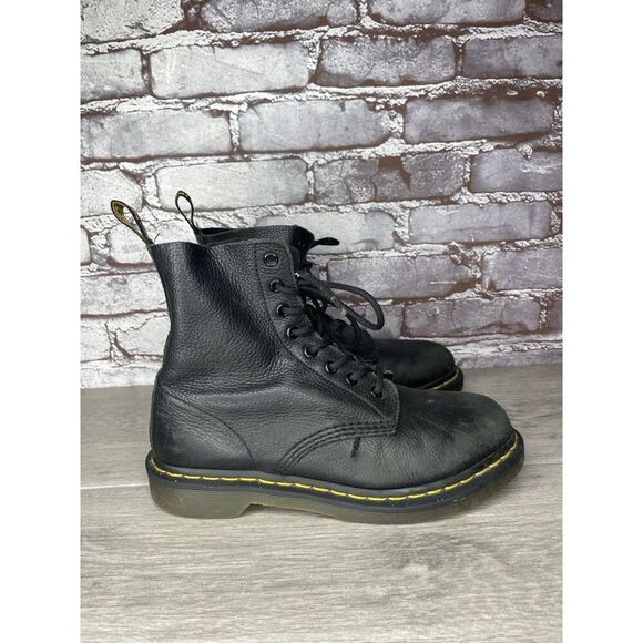 Dr Martens 8 Eyelet 13512 Combat Docs DM Boots Soft Leather Black Size 8 - 179 - Picture 11 of 16